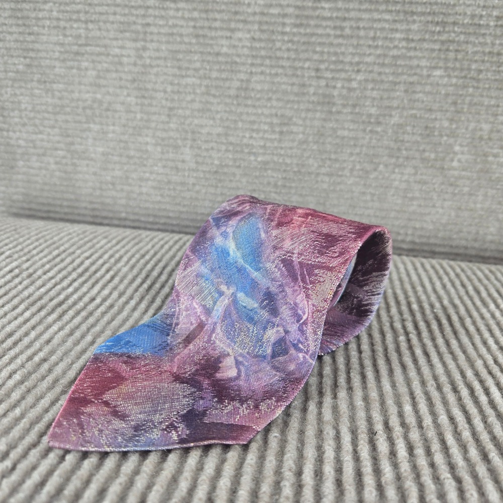 Puritan Mens Purple Abstract Metallic Woven Special Edition Necktie